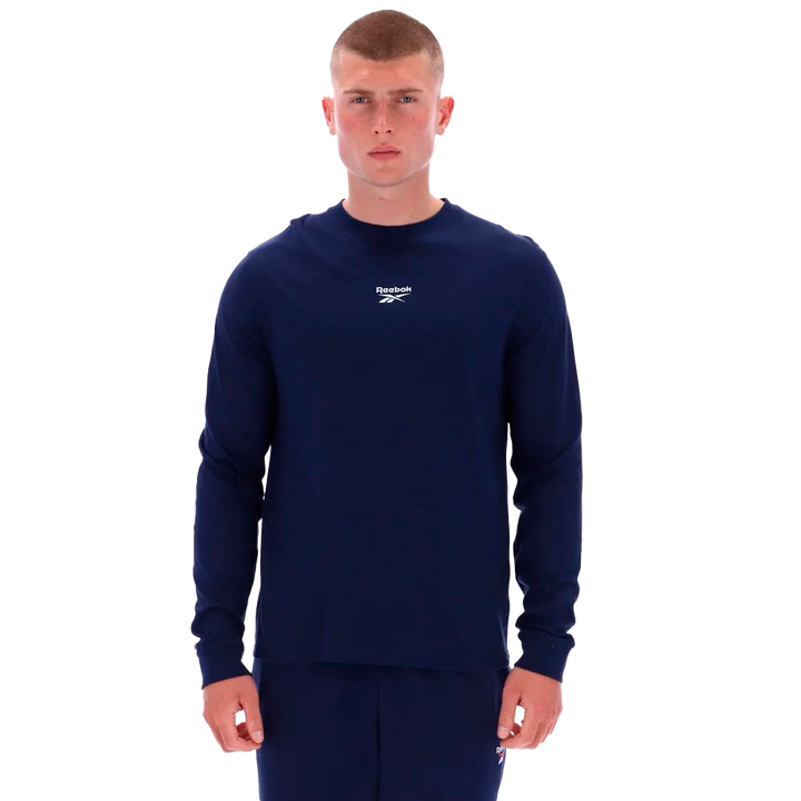 100240818 Suéter de manga larga James Frnt Bk Logo Reebok para hombre 