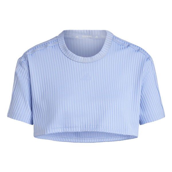 IW8164 ALL GYM SEASONAL RIB CROPPED TONAL 3 STRIPES TEE adidas para mujer
