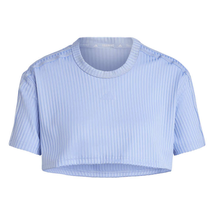 IW8164 ALL GYM SEASONAL RIB CROPPED TONAL 3 STRIPES TEE adidas para mujer